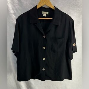 Tommy Bahama 100% Silk Black Woman’s Shirt Size XL